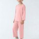 thumbnail image 4 of Top de Manga Larga Y Pantalones de Cintura Elásticos para Niños Color Sólido Cuello Redondo Home Wear, Mezcla de Algodón Suave Casual, 4 of 8