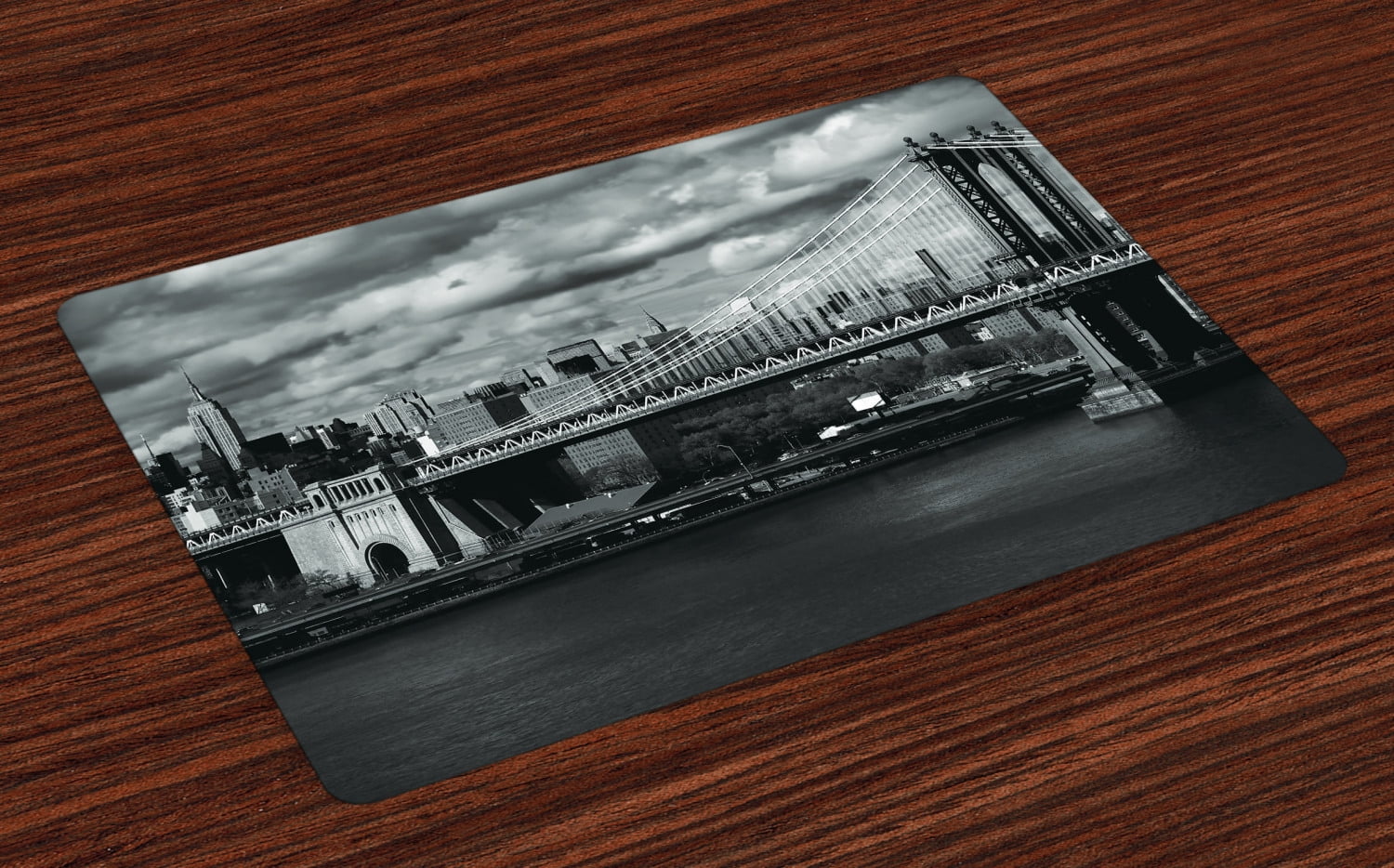 New York Placemats Set of 4 Black and White Panorama of New York City