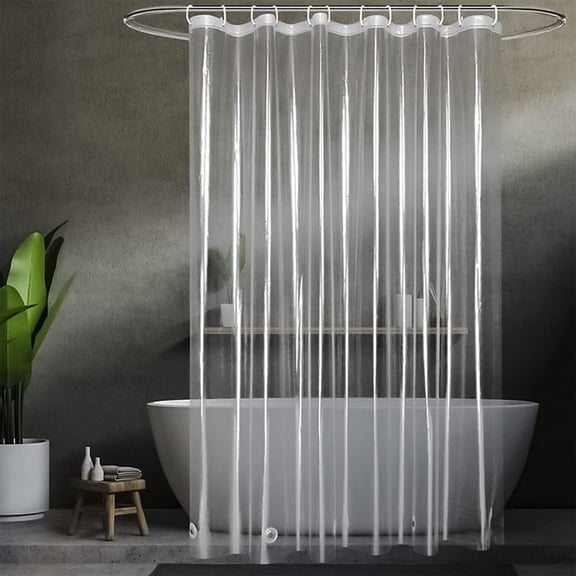 Clear Shower Curtain Liner,  Lightweight Plastic Shower Liner with 3 Magnets, Waterproof Bathroom Curtain, Clear