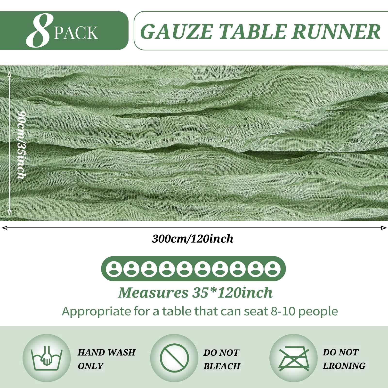 12 Pack 35 x 120 inch Long Boho Cheese Cloth Gauze Table Runners Semi Sheer Table Runner for Wedding Decor