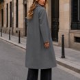 thumbnail image 7 of cocolona Womens Trench Coat Open Front Button Down Lapel Lined Overcoat LightWeight Trendy Fall Winter Solid Color Long Coat, 7 of 7