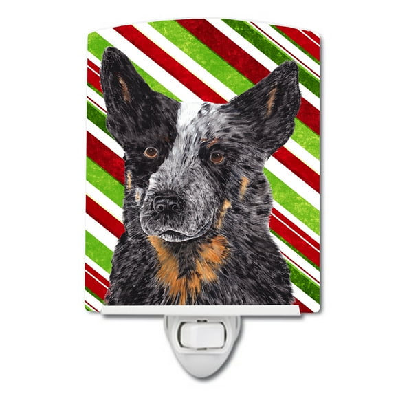 Caroline's Treasures SC9356CNL Australian Cattle Dog Candy Cane Holiday Christmas Ceramic Night Light, 6x4x3",