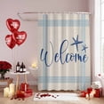 thumbnail image 6 of Blue Starfish Shower Curtains for Bathroom, Welcome Stripe Vintage Linen Texture Washable Fabric Shower Curtain with Hooks Waterproof Bathroom Decor Sets, 66 x 72 Inches, 6 of 9