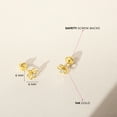 thumbnail image 4 of 14k Yellow Gold Clear Cubic Zirconia Screw Backs - Open Flower Studs for Girls, 4 of 6