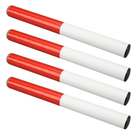 Xirurus 4pcs Children's Track and Field Relay Batons Red and White Professional PVC Running Baton for Kids Sports Training and Competition 12.2 inches / 31 cm