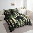 thumbnail image 3 of Manfei Reindeer Wildlife Adult Bedding Comforter Set 7-Piece, Vintage US Flag King Bedding Sets, Green Stripes Geometric Reversible Bed Sheets, Lightweight Room Decor, 3 of 7