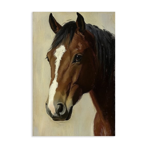 Stupell Industries Rustic Lodge Beautiful Brown Horse Portrait Canvas Art, 16 x 24, by Petals Prints Design