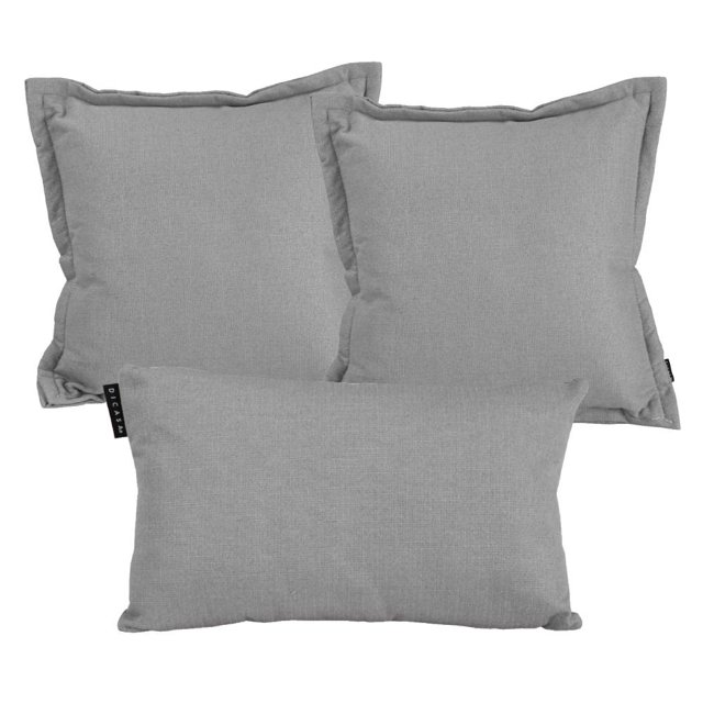 Set de 3 Cojines Dicasa Gris 2 Cuadrados 1 Rectangular