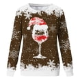 thumbnail image 4 of TIMIFIS Chandail en Molleton Oversize de Noël pour Femmes Décontracté Mignon Verre de Vin Rouge Flocon de Neige Imprimé Col Rond Chandail Cadeaux pour Noël, 4 of 4