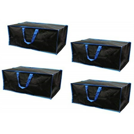 Ideal Bag - earthwise reusable storage bags w/zipper closure (set of 4) extra large w/backpack carrying handles compatible with ikea frakta carts