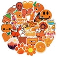 thumbnail image 1 of 50 Pcs Nordic Style Fresh Natural Green Plants Sticker Laptop Suitcase Scrapbooking Decor Kids Classic Toy Decal Sticker, Orange, 1 of 6