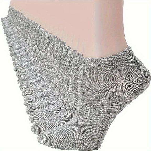 40 pairs Men's Casual Breathable Soft Comfy Low Cut Ankle Socks, No Show Socks, Plain Color Invisible Socks