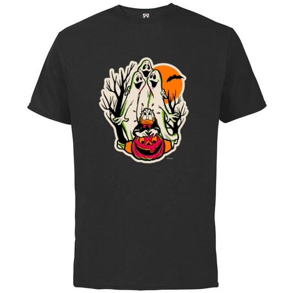 Disney 100 Donald Duck Trick or Treat Ghosts Halloween D100 - Short Sleeve Cotton T-Shirt for Adults - Customized-Black