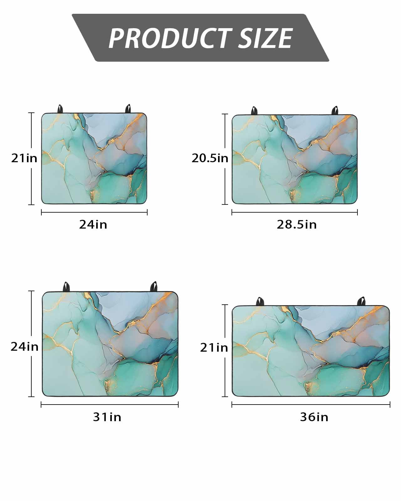 Stove Top Covers for Electric Stove, Teal Glass Stovetop Cover Protector, Modern Marble Ink Painting Abstract Art Induction Cooktop Protector Oven Mat for Kitchen Countertop 24"x21"