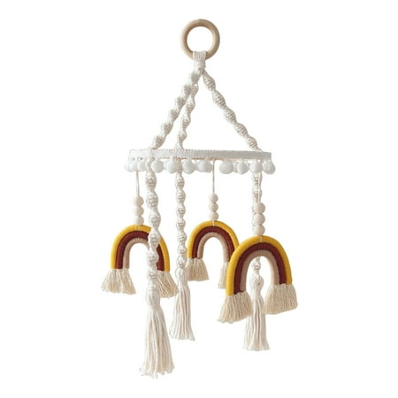 

Limei Wall Hanging Decor Create Atmosphere Rotatable Attractive Rainbow Pendant Baby Bed Rotating Wind Chime