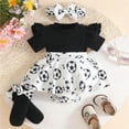 thumbnail image 2 of JUMEYU Baby Girl Dress Newborn Infant Baby Girl Summer Clothes Romper Cute Toddler Outfits for Girls 0 3 6 9 12 18 24 Months (Black,12-18 Months), 2 of 7