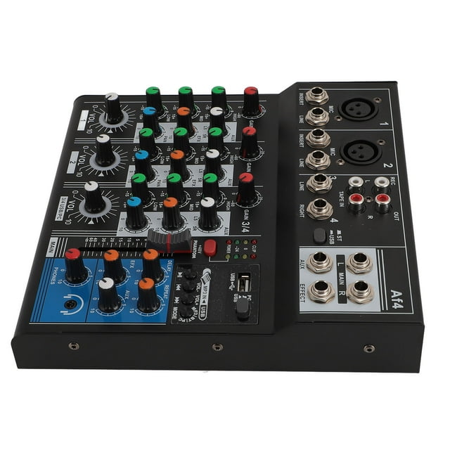 USB Sound Mixer, Thin and Dustproof 4 Channel Professional Mixer Wireless Connection Balanced XLR Input Wide Compatibility for Stage Performance