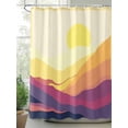 thumbnail image 2 of Shower Curtains Boho Sunset Bath Curtain Mid Century Abstract Natural Scenery Waterproof Bathroom Shower Curtain Set with Hooks Decoration 72 x 72 Inches, 2 of 7