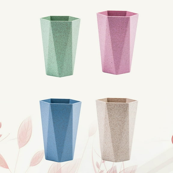COSMOBETTY Wash-Up Cup Toothbrush Tumbler Cups Plastic 4Pcs Rhombus