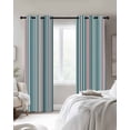 thumbnail image 2 of Colored Stripes Black Out Curtains 54 Inch Long, Short Curtains for Small Window, Modern Abstract Pink Blue Turquoise Lines Room Darkening Window Curtains for Kitchen Bedroom 42"x54" 2 Panels, 2 of 8