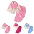 thumbnail image 6 of mgoYE Toddler Girls Clothes Long Sleeve Ruffle Top and Pants 2Pcs Fall Winter Outfits, 6 of 9