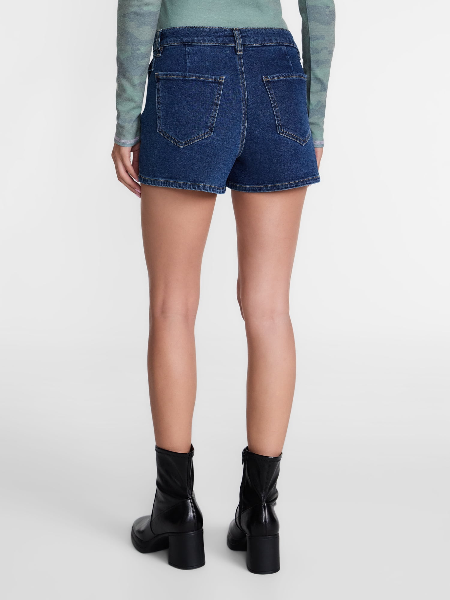 Madden NYC Women’s Belted Pleated Denim Mini Skort, Sizes XXS-XXL