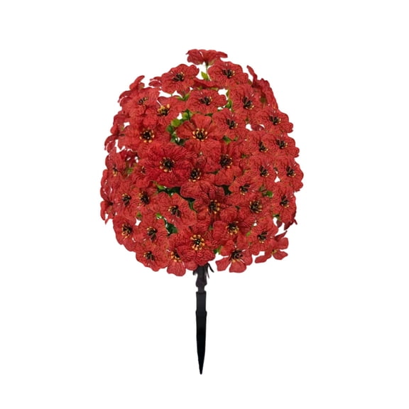 Clearance | Red Artificial Flowers with Ground Stake for Outdoor Garden Decoration, UV Resistant Fake Floral for Patio Porch Decor and Everyday Use