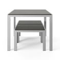thumbnail image 5 of Flats & Castles Luca 3-Piece Modern Aluminum Outdoor Bistro Set in Silver, 5 of 5