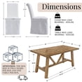 thumbnail image 2 of Dayalane 63" Farmhouse Dining Table Set for 4, Solid Wood Kitchen Table Set with Linen High Back Slipcovered Parsons Dining Chairs for Kitchen Dining Restaurant, 4 Beige Chairs & 1 Walnutl Table, 2 of 8