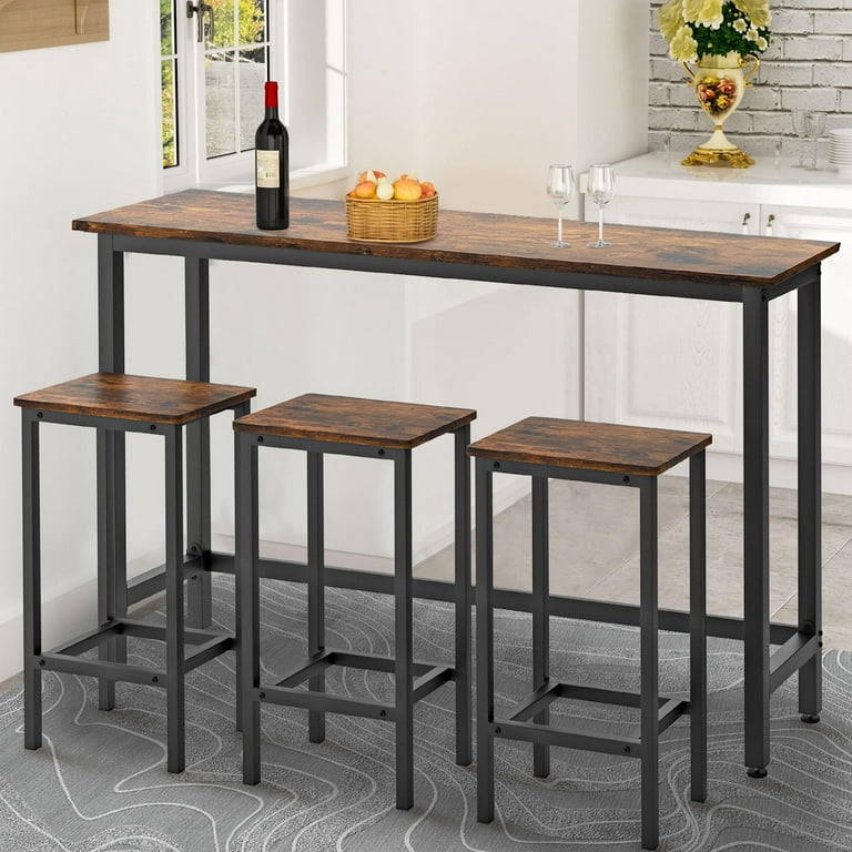 SYNGAR 4-Piece Counter Height Dining Set, Pub Table and 3