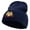 Navy, variant on Three Thanksgiving Pumpkin Decorations Embroidered 8 inch Acrylic Short beanie - Grey OSFM