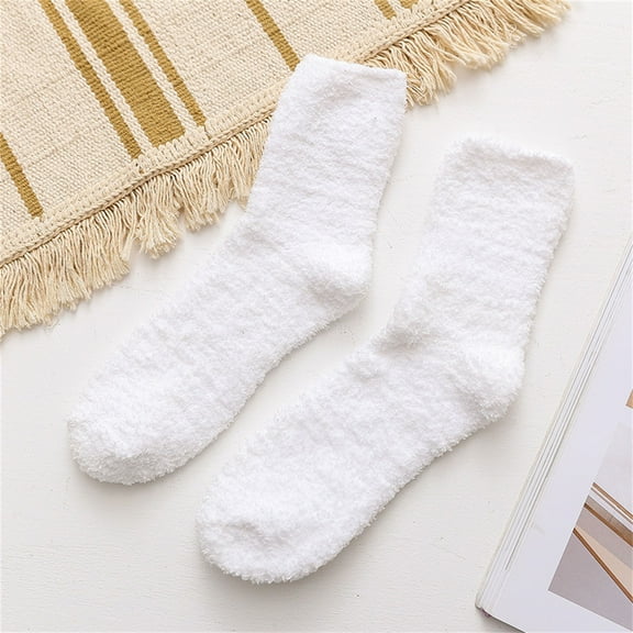 White Socks Mens Wool Socks Thermal Hiking Winter Boot Warm Thick Cozy Crew Comfy Work Socks for Men