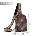thumbnail image 2 of FORMRS Womens Crossbody Sling Bag Travel Daypack Shoulder Chest Backpack, Red Tartan Pattern, 2 of 7