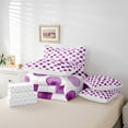thumbnail image 6 of Manfei Circle Ciecular Pattern 7-Piece Twin Bedding Sets,Ink Polka Dot Bedding Comforter Set,White Purple Sheet Sets For Teens,Ultra Soft Home Decor Reversible, 6 of 8