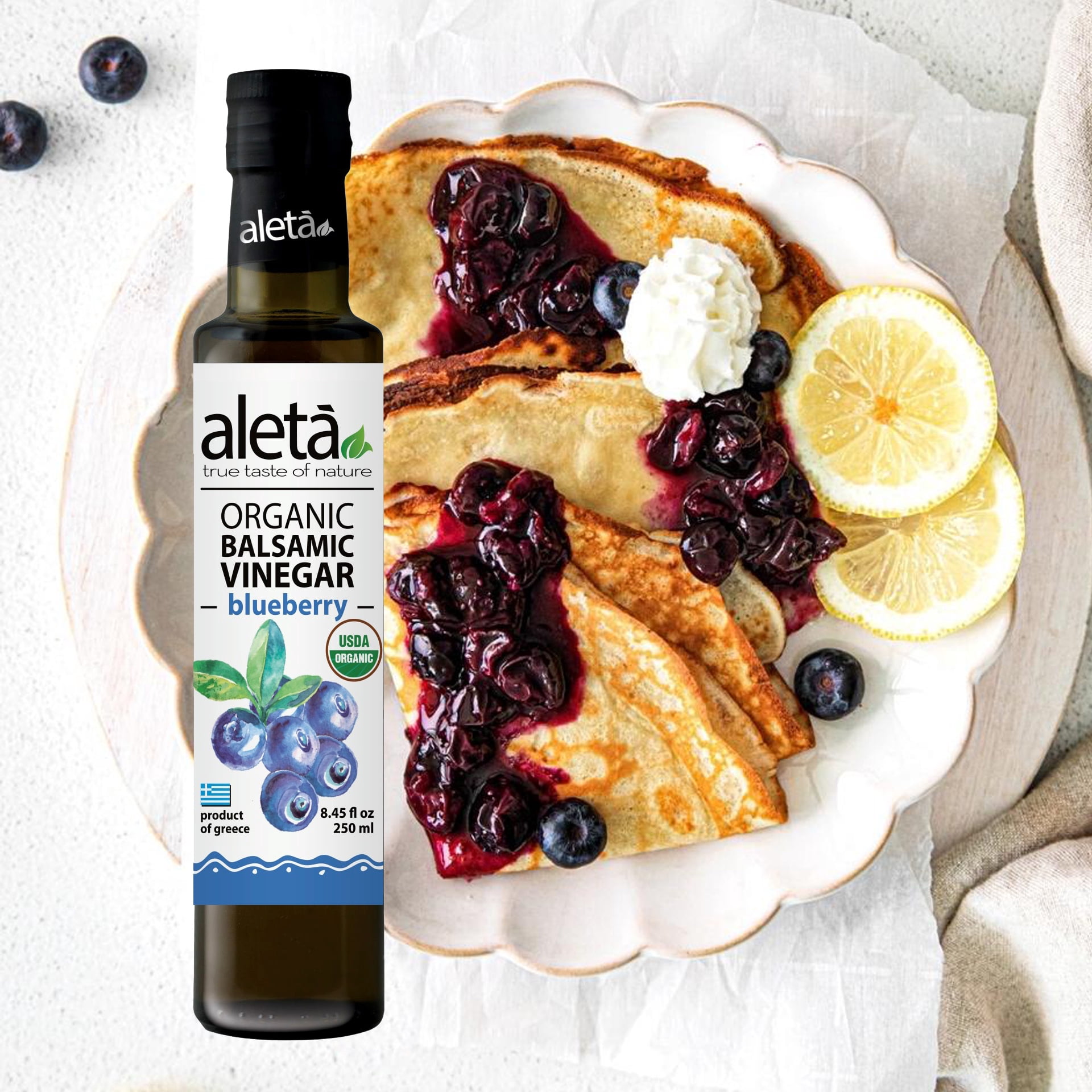 Aleta Organic Blueberry Infused Balsamic Vinegar, 8.45 Fl Oz