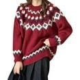 thumbnail image 2 of IMENGL Chandail Rétro en Tricot à Imprimé Île, Rouge 5TG, Taille M-5TG, 2 of 5