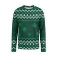 thumbnail image 3 of Christmas Men Round Neck Long Sleeve Pullover Top, Novelty Printed Xmas Festive Casual Wear, Comfortable Winter Party Shirts, Stylish Daily Outfit For Holiday White L, 3 of 7