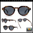thumbnail image 2 of Mens Square Round Vintage Horn Rim Hipster Sunglasses Tortoise - Black, 2 of 8