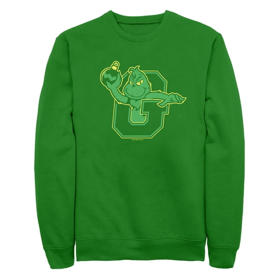 Men's Dr. Seuss The Grinch Christmas Varsity Letter Sweatshirt