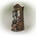 thumbnail image 3 of Alpine Corporation 2 Tier Fountain w/ Waterfall Pump and Barrel, 24 Inch Tall, 3 of 11