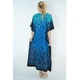 thumbnail image 5 of Miss Lavish London Women’s Long Kaftan Dress – Plus Size Maxi Caftan, Full-Length Beach Cover Up, Boho Resort Wear, Modest Summer Dress for Vacation & Lounge-Blue,S, 5 of 5