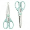 Westcott Paper Edger Scissors, 6", Ripple/Victorian, for Craft, Blue/White, 2-Pack