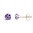 thumbnail image 2 of AFFY 6mm Round Cut Simulated Alexandrite Stud Earrings in 14k Rose Gold Over Sterling Silver, 2 of 5