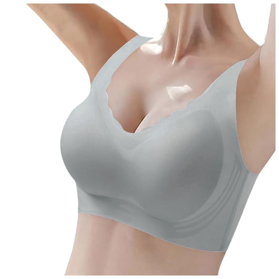 WCJM Blue High Support Bras For Women Adjustable Strap Full Coverage Up Bras Comfortable No Underwire Wireless Bras