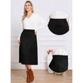 thumbnail image 2 of DARING DIVA Women's Casual A Line Faux Suede Midi Skirts XS Black, 2 of 6