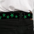 thumbnail image 4 of Buckle-Down Belt, Seatbelt Buckle Belt, Stars Scattered Black Green, 30 to 44 Inches, 4 of 9