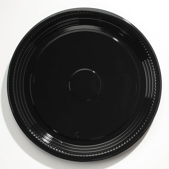 WNA WNA A516PBL 16 in. Diameter Caterline Casuals Thermoformed Plastic Platters - Black (25/Carton)