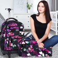 thumbnail image 2 of Mochila enrollable ZLYERT para niñas y mujeres con lonchera negra, 2 of 9