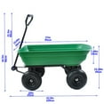 thumbnail image 6 of 300LBS Capacity Steel Utility Garden Landscape Cart, 2 in 1 Convertible Handle with 10 inches Pneumatic Tire, Green, 6 of 6