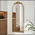 thumbnail image 2 of 58"x24" Arched Full Body Mirror with Vintage Ornate Carved Applique on Top, Hanging Wall Mounted Mirror, for Living Room Bedroom Retro Home Decor Mirror, 2 of 11